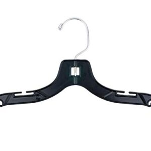 NAHANCO 2412 Children's Plastic Hangers, Super Heavy Weight Shirt Hangers, 12", Swivel Hook, Black (Pack of 100)