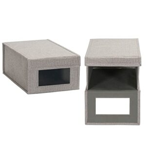 household essentials small drop front shoe box 2 pack, gray