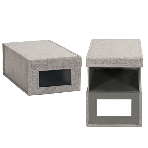 Household Essentials Small Drop Front Shoe Box 2 Pack, Gray