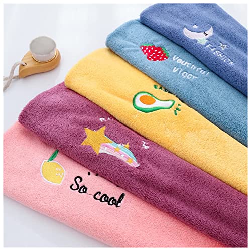 Rapid Drying Towel for Women, Coral Fleece Women Hair Towel Set, Soft Dry Hair Towel with Embroidery, Super Absorbent Hair Wrap Turban Microfiber Hair Towel Wrap for Children and Women (Pink)