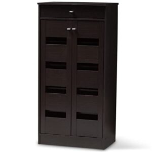 bowery hill contemporary shoe cabinet in wenge brown