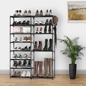 barsone 8 Tiers Shoe Rack, Durable Metal Boots Shoe Rack Organizer, 26-30 Pairs Shoe Rack for Closet, Free Standing Shoe Rack for Entryway Hallway Living Room