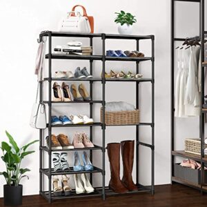 barsone 8 Tiers Shoe Rack, Durable Metal Boots Shoe Rack Organizer, 26-30 Pairs Shoe Rack for Closet, Free Standing Shoe Rack for Entryway Hallway Living Room