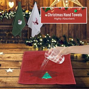 HEYPRIIL Large Christmas Hand Towels, 100% Cotton Christmas Kitchen Towels Dish Towels, Ultra Absorbent Drying Towels Set Gift for Bathroom, 25 x 16 Inches