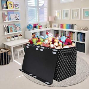 VERONLY Toy Chest Box Organizer Bins for Boys Girls 1 Pack +Over the Door Shoe Organizer Hanging Shoe Rack Storage Holder with 24 Extra Large Fabric Pockets 1 Pack