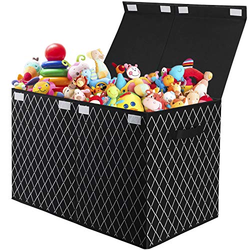 VERONLY Toy Chest Box Organizer Bins for Boys Girls 1 Pack +Over the Door Shoe Organizer Hanging Shoe Rack Storage Holder with 24 Extra Large Fabric Pockets 1 Pack