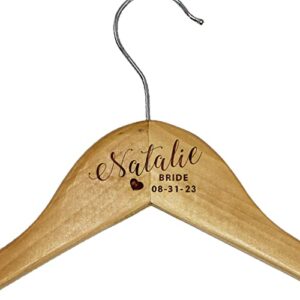 Custom Engraved Wood Hanger - Personalized for Bride Bridesmaid Wedding Bridal Party