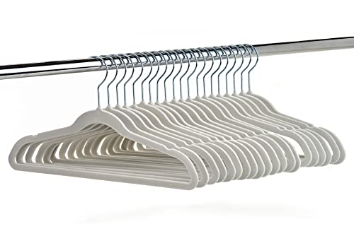 Concepts Pack of 18 Baby Hangers in Gray Velvet with Silver Hooks