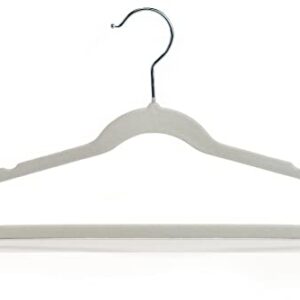 Concepts Pack of 18 Baby Hangers in Gray Velvet with Silver Hooks