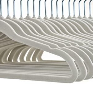 Concepts Pack of 18 Baby Hangers in Gray Velvet with Silver Hooks