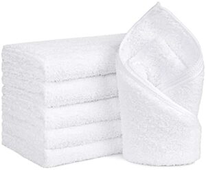 orighty 6-pack white hand towels - quick drying & absorbent microfiber bathroom hand towel 16x28 inches - lightweight & thin white towels - multi purpose for gym, spa, hotel & bathroom