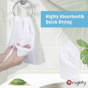 Orighty 6-Pack White Hand Towels - Quick Drying & Absorbent Microfiber Bathroom Hand Towel 16x28 inches - Lightweight & Thin White Towels - Multi Purpose for Gym, SPA, Hotel & Bathroom