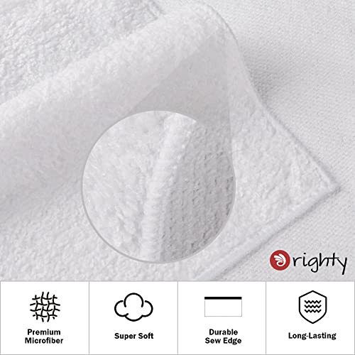 Orighty 6-Pack White Hand Towels - Quick Drying & Absorbent Microfiber Bathroom Hand Towel 16x28 inches - Lightweight & Thin White Towels - Multi Purpose for Gym, SPA, Hotel & Bathroom