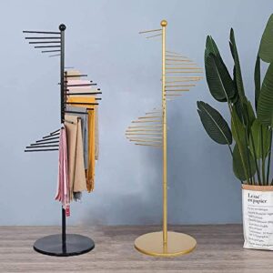 RUDANDAN Commercial Clothes Display Rack Metal Iron Scarf Stand Floor -Standing Sheets Belt Suit Pants Hanging Rack ，150/170cm Height(Color:Gold,Size:42x170cm)