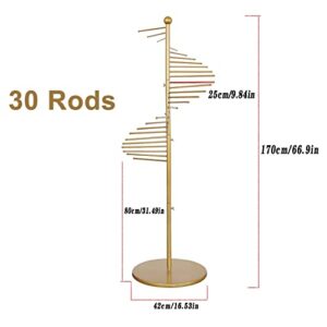 RUDANDAN Commercial Clothes Display Rack Metal Iron Scarf Stand Floor -Standing Sheets Belt Suit Pants Hanging Rack ，150/170cm Height(Color:Gold,Size:42x170cm)