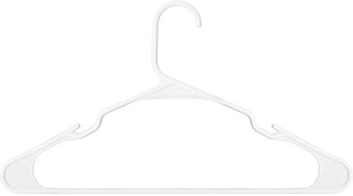 Zoyer Plastic Hangers (50 Pack, White)- Durable Clothes Hangers- Space Saving Shirt Hangers- Slim Coat Hangers- Suit Hangers