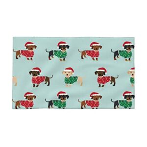 whetklo bathroom towel 16x28 in,doxie christmas cute dachshunds doxie dogs super soft hand towel highly absorbent gym towel kitchen dish guest towel new year kitchen accessories