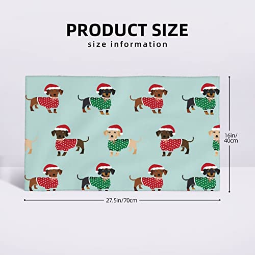 Whetklo Bathroom Towel 16x28 in,Doxie Christmas Cute Dachshunds Doxie Dogs Super Soft Hand Towel Highly Absorbent Gym Towel Kitchen Dish Guest Towel New Year Kitchen Accessories