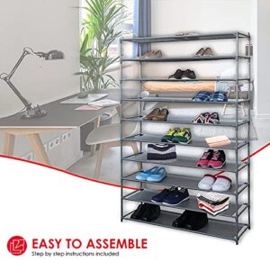 Home Basics Free-Standing Shoe Rack (10-Tier Wide) [Kitchen]