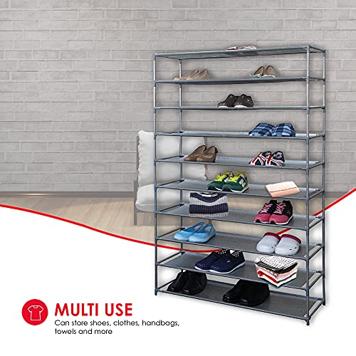 Home Basics Free-Standing Shoe Rack (10-Tier Wide) [Kitchen]