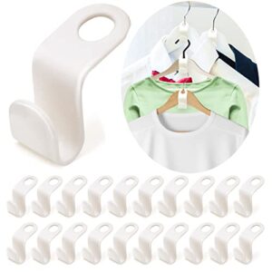 50PCS Clothes Hanger Connector Hooks, Coldairsoap Hanger Extender Clips for Heavy Duty Outfit Hangers Plastic Cascading Hanger Hooks Space Saving Organizer as