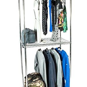 Omega 18" Deep x 24" Wide x 74" High Chrome Double Decker Garment Rack