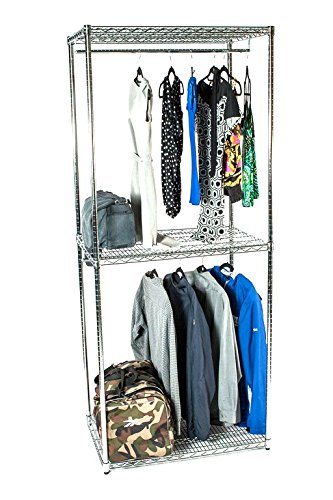 Omega 18" Deep x 24" Wide x 74" High Chrome Double Decker Garment Rack