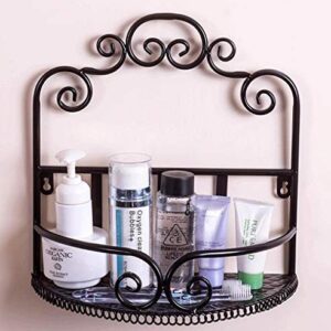 1 tier Bathroom Iron Black Wall Mounted Shelf Iron Rustic Wall Shelf Organize