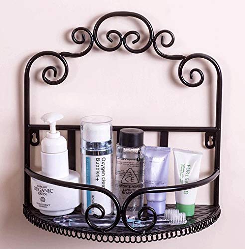 1 tier Bathroom Iron Black Wall Mounted Shelf Iron Rustic Wall Shelf Organize