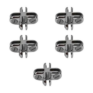 prolinemax 5 pcs chrome 4 way glass cube connector clip 3/16" tempered glass shelf