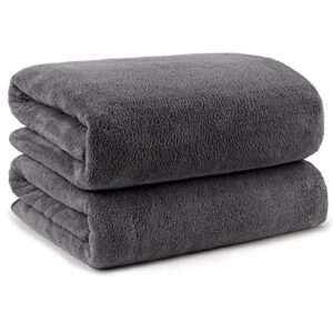 Orighty Bath Towel Set Pack of 2(27’’ x 54’’) - Soft Feel Bath Towel Sets, Highly Absorbent Microfiber Towels for Body, Quick Drying, Microfiber Bath Towels for Sport, Yoga, SPA, Fitness - Grey