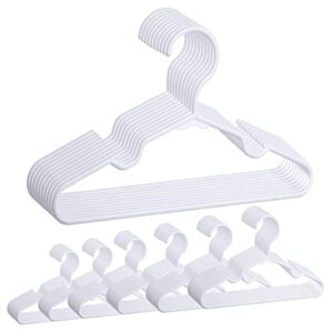 60 pack baby hangers for closet white plastic kids hangers clothes hangers non slip baby hangers for nursery toddler heavy duty clothing hangers, bulk