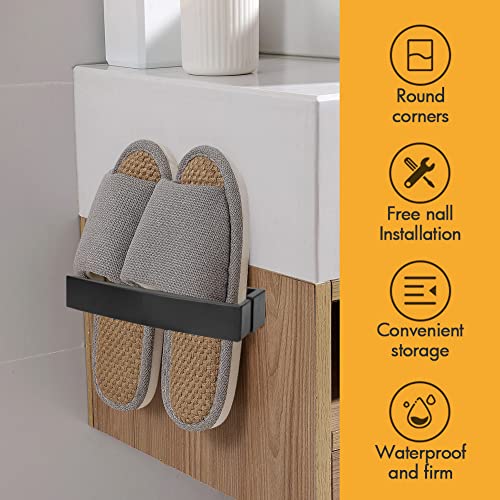 KELEAPEKER 5Pcs Wall Mounted Shoe Rack, Retractable Shoe Holder for Back of Door, Space Saving, Shoe Wall Hanger with Sticky Hanging Strips