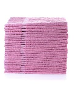 simpli-magic cotton set, hand towels, 16” x 27”, pinky, pack of 12