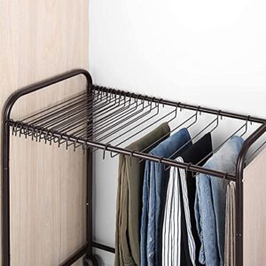 Pants Hangers Rolling Pants Trolley Pants Rack with 40 Hangers Closet Organizer for Jeans Trousers Skirts, Bronze