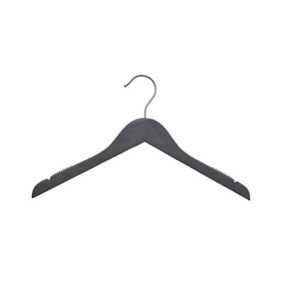 nahanco 29917 wooden shirt hanger, 17", greywash with brushed chrome hardware (pack of 100)