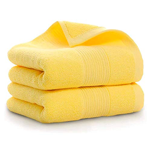Lchkrep Bathroom Hand Towels (14x30 inch), Home Soft 100% Cotton Super Soft Highly Absorbent Hand Towel for Bath, Hand, Face, Gym and Spa,(Yellow 2 Pack)