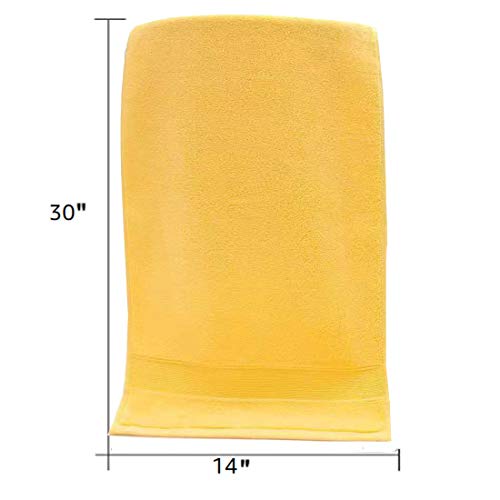 Lchkrep Bathroom Hand Towels (14x30 inch), Home Soft 100% Cotton Super Soft Highly Absorbent Hand Towel for Bath, Hand, Face, Gym and Spa,(Yellow 2 Pack)