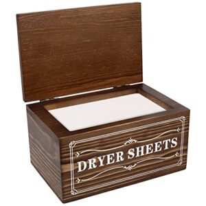 minelife dryer sheet holder with lid wood dryer sheet holder farmhouse rustic dryer sheet dispenser, farmhouse laundry room decor dryer sheet container storage box for laundry room