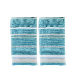skl home by saturday knight ltd. seabrook stripe 2-piece hand towel set, teal 2 count