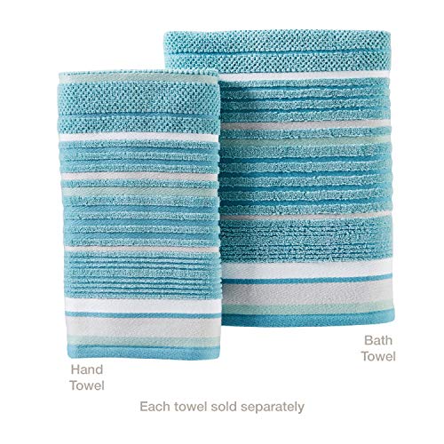 SKL Home by Saturday Knight Ltd. Seabrook Stripe 2-Piece Hand Towel Set, Teal 2 Count