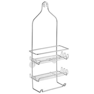 idesign steel hanging shower caddy organizer, the milo collection – 9” x 4.5” 21.25”, silver