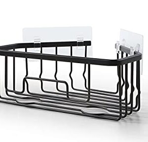 SunnyPoint RustProof Aluminum Wall Mount Shower Caddy Basket Shelf; Adhesive Hook Pad Included (Triangle, BLK)