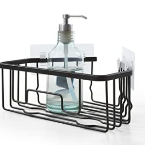 SunnyPoint RustProof Aluminum Wall Mount Shower Caddy Basket Shelf; Adhesive Hook Pad Included (Triangle, BLK)