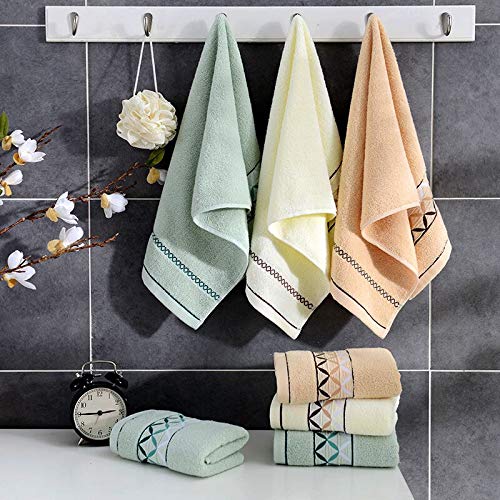 Newraturner 4 Pack Cotton Hand Towels,100% Cotton Face Towels, with Print Cotton Hand Towels, Super Soft and Highly Absorbent Hand Towel for Bathroom (14 x 30 Inch)(Maoj-4P)