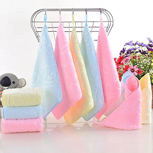 ZHUOEEDAAY 10 Pcs Hand Dry Towel Hanging Loop Fast Drying Superfine Hand Towel Square Hanging Hand Towels Absorbent Hanging Coral Velvet Hand Towels with Hanging Loops for Kitchen Bathroom