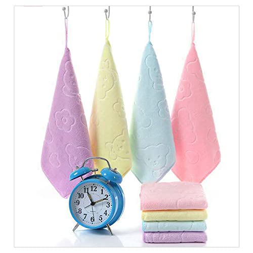 ZHUOEEDAAY 10 Pcs Hand Dry Towel Hanging Loop Fast Drying Superfine Hand Towel Square Hanging Hand Towels Absorbent Hanging Coral Velvet Hand Towels with Hanging Loops for Kitchen Bathroom