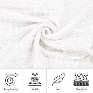 24 Pcs (2 Dozen) White 16x27 Inch Cotton Blend Economy Hand Towels Salon/ Gym/ Hotel Super use Absorbent Best for Kitchen,Janitorial,Home use Towels