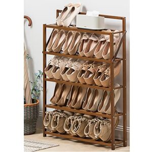 wyqq 17cm ultra-thin shoe hanger for home dormitory mudroom standing bamboo shoe storage rack collapsible shoe holder(size:68.5x17x100cm,color:brown)