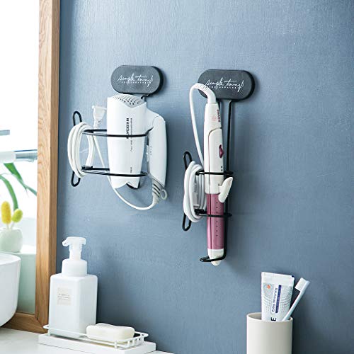 Hair Tool Organizer, Bathroom Hair Dryer Holder Wall Mounted Hair Straightener Hanging Rack Hair Styling Tool Storage Organizer Stick Stand for Flat Irons, Curling Wands, Hair Straighteners, Combs